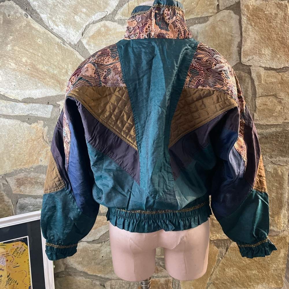 Vintage Active Stuff Patchwork Windbreaker Medium - image 2